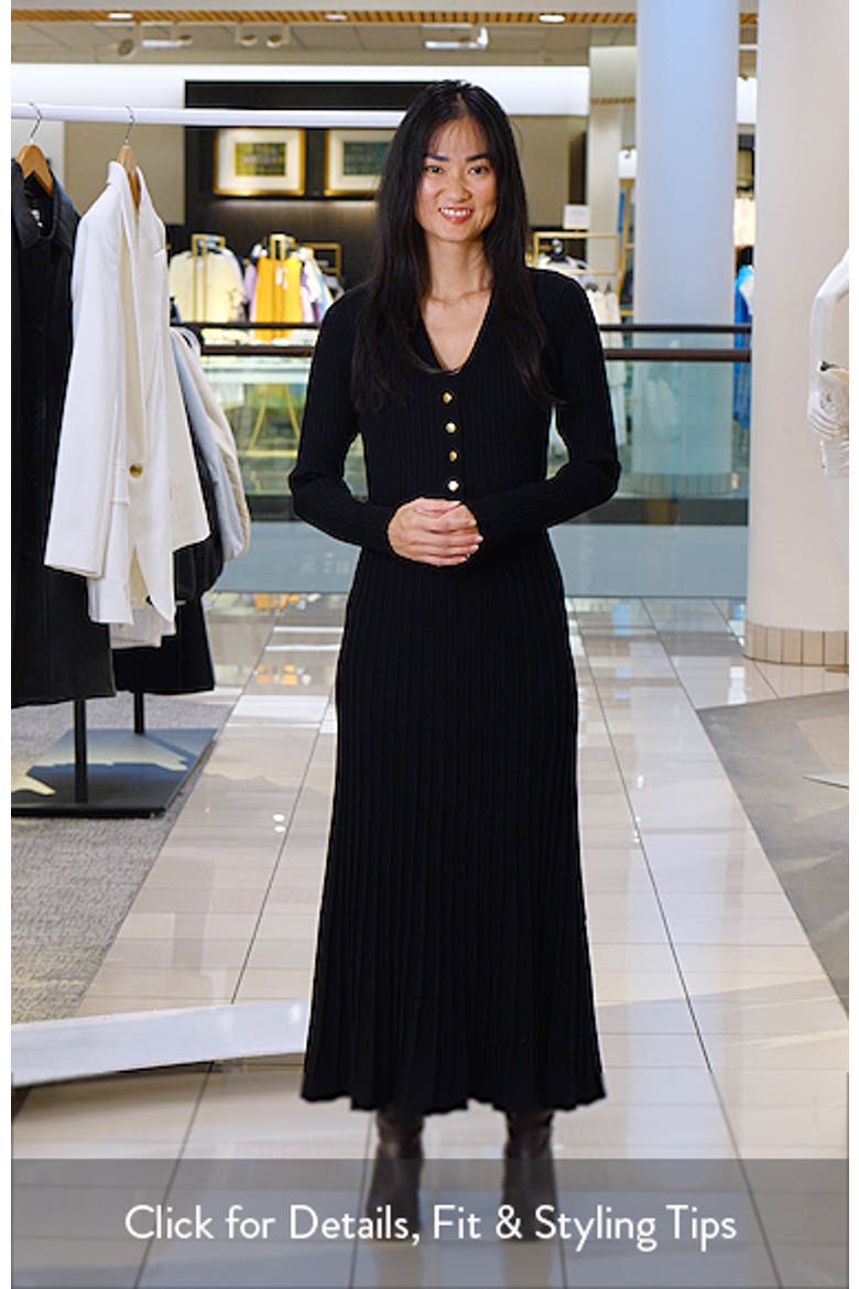 Long Sleeve Ribbed Maxi Sweater Dress video