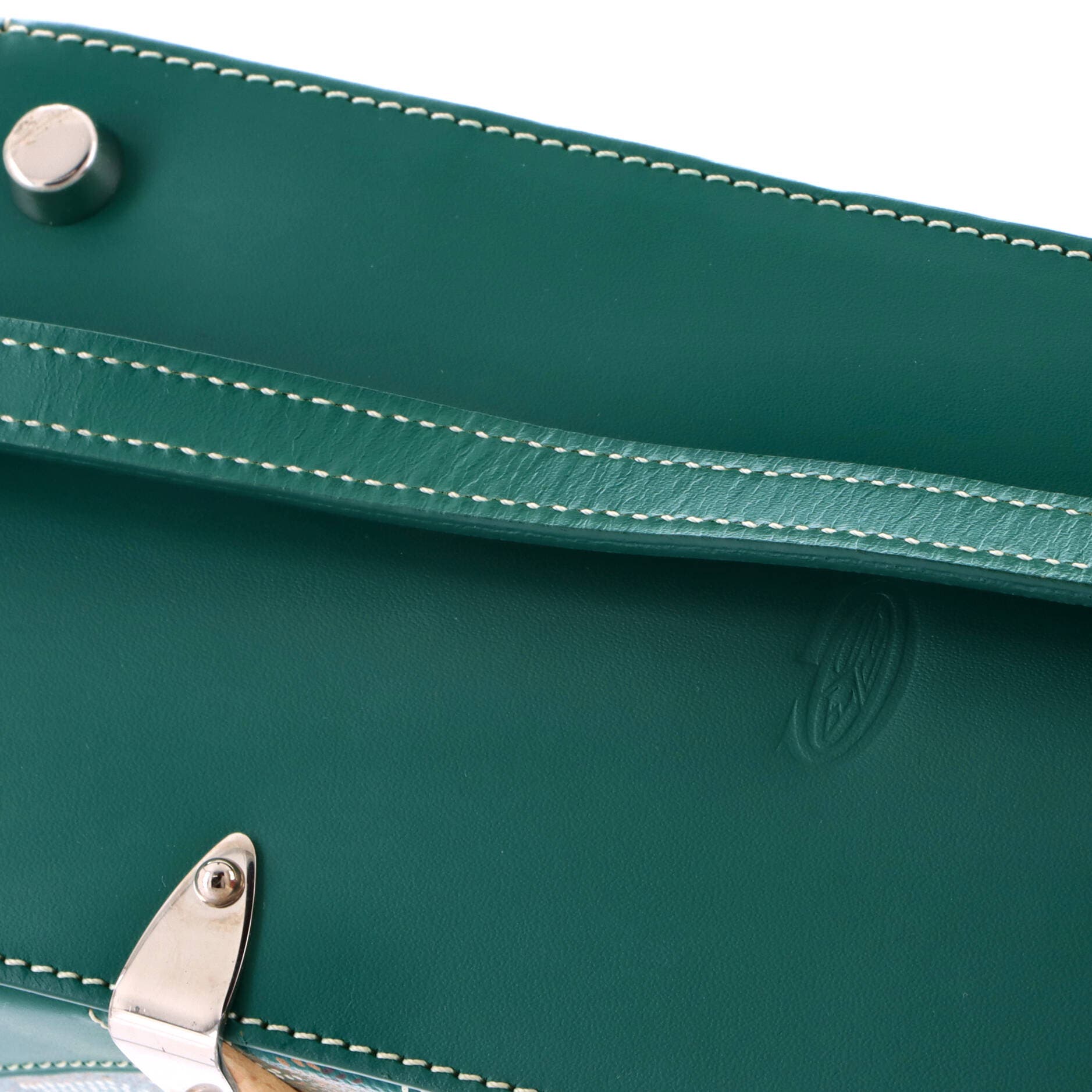 Structured Saigon Top Handle Bag Coated Canvas with Leather Mini, Alternate, color, Green