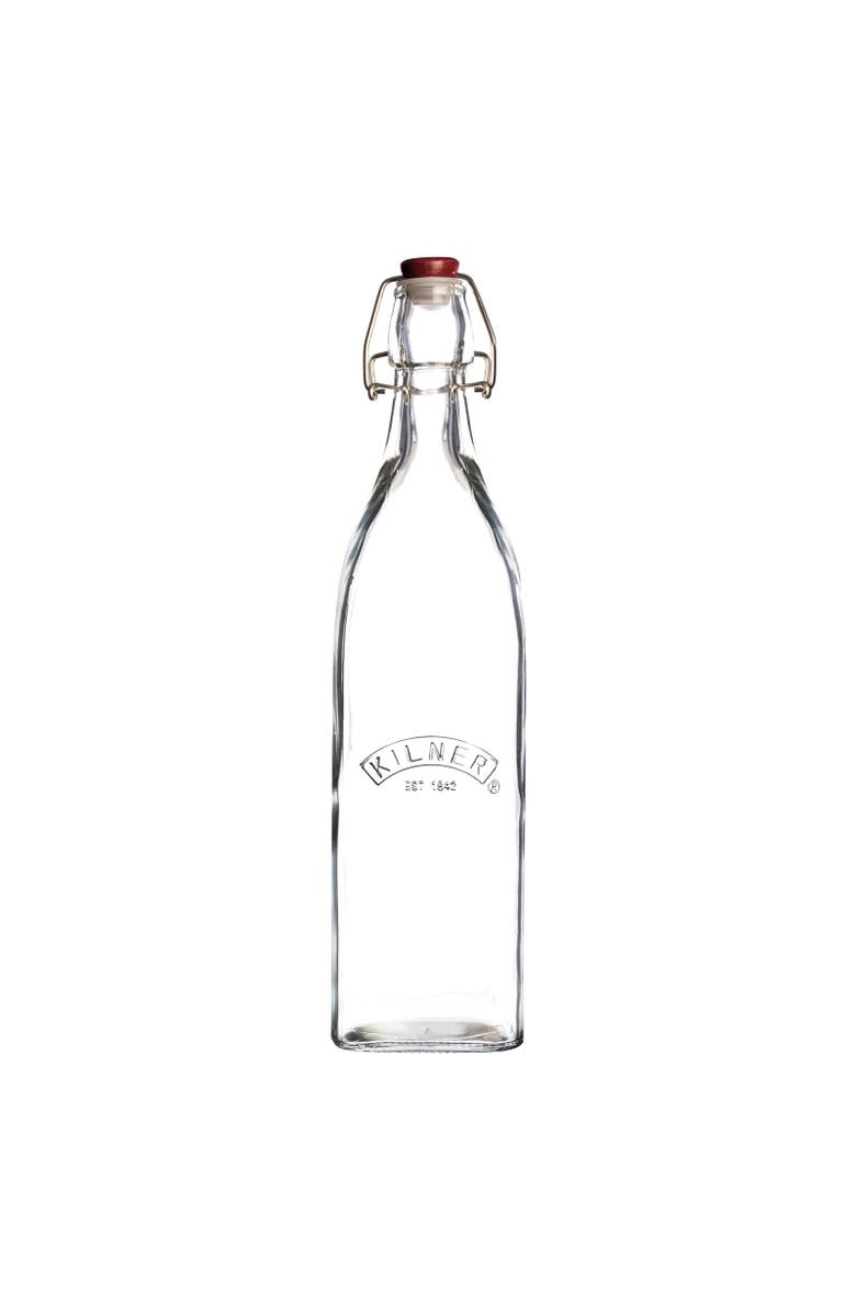 Kilner Square Swing Top Bottle, 34 Ounce, Main, color, Clear