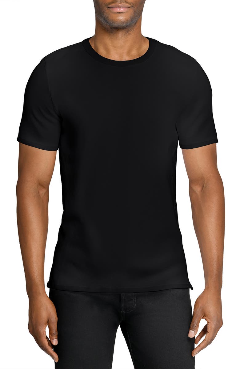 W.R.K Asher White Slub Stretch Cotton & Modal T-Shirt, Main, color, Black