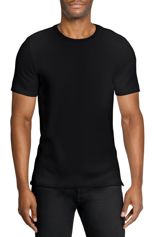 W.R.K Asher White Slub Stretch Cotton & Modal T-Shirt in Black  product