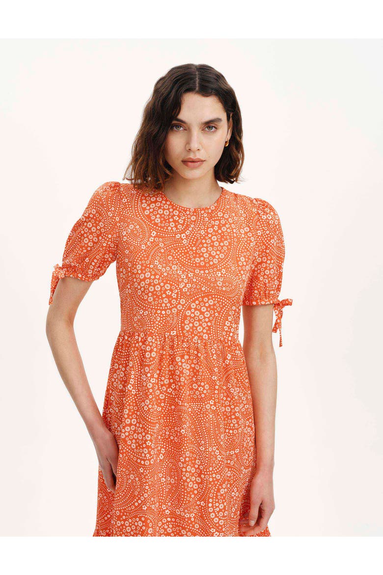 Petite Jessa Tiered Short Sleeve Dress, Alternate, color, Red Flower