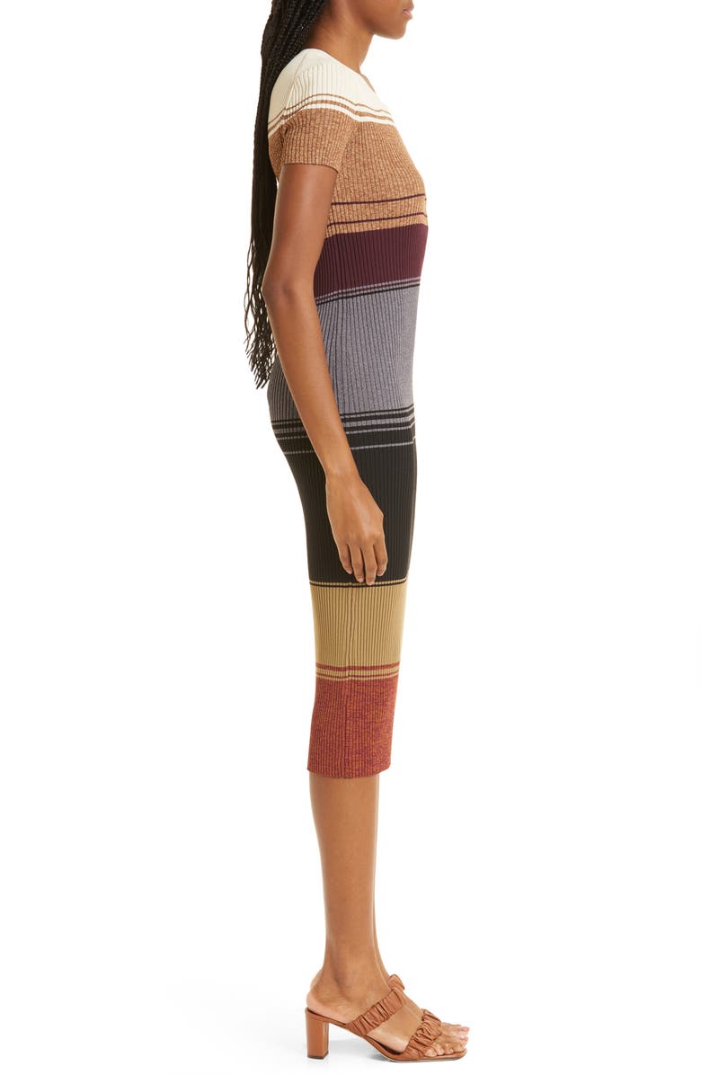 STAUD Colleen Colorblock Rib Sweater Dress, Alternate, color, 