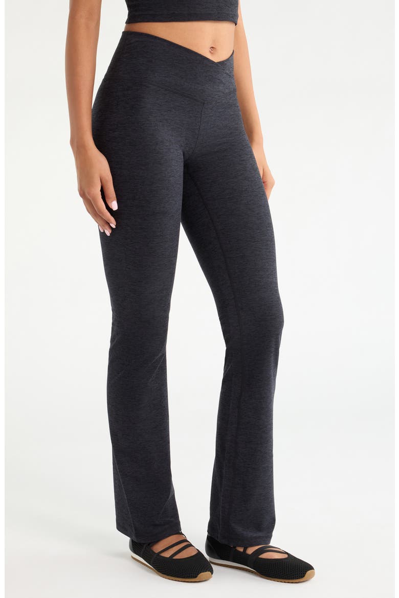 Renew Crossover Boot Cut Leggings, Alternate, color, BLACK MELANGE