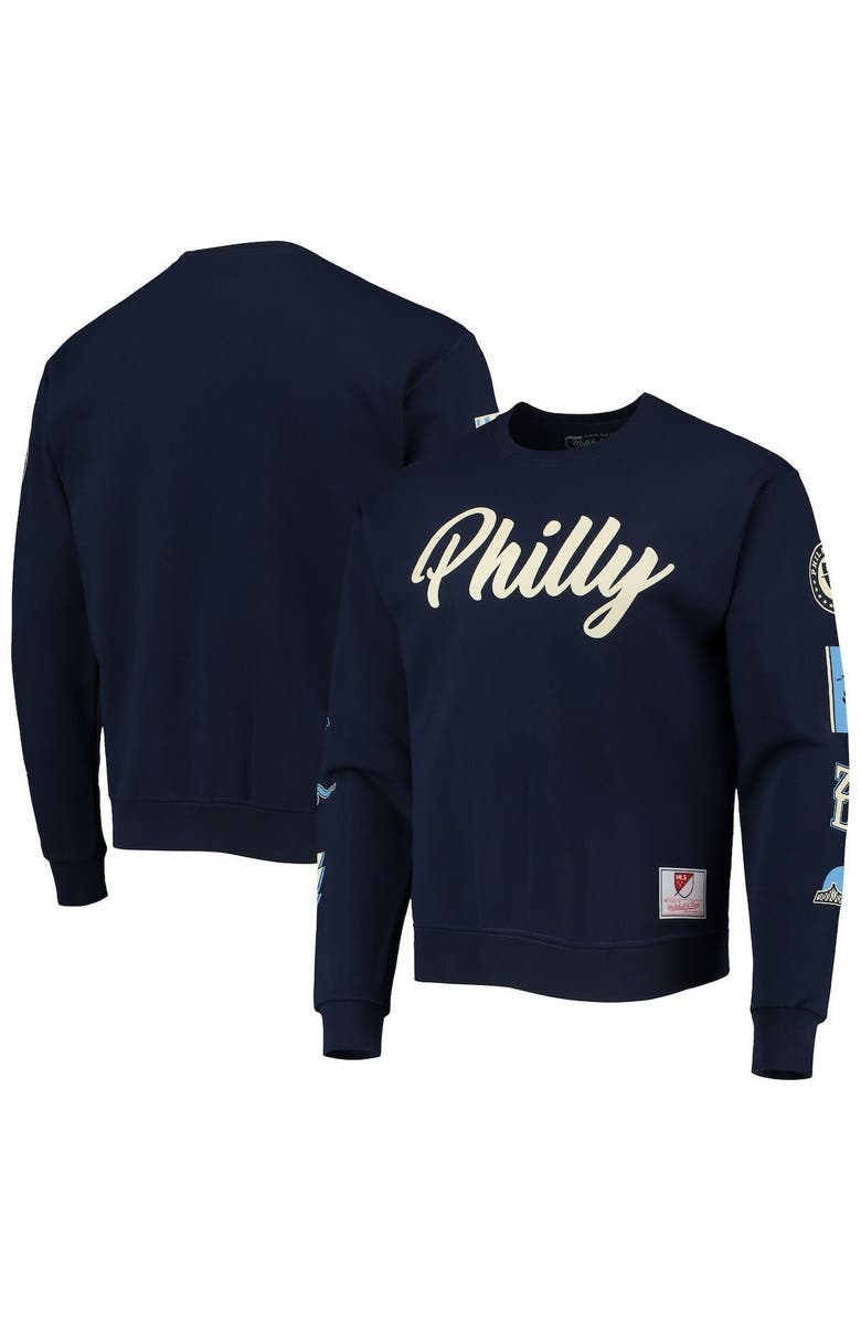 Mitchell & Ness Men's Mitchell & Ness Navy Philadelphia Union Philly Love Pullover Sweatshirt, Main, color,