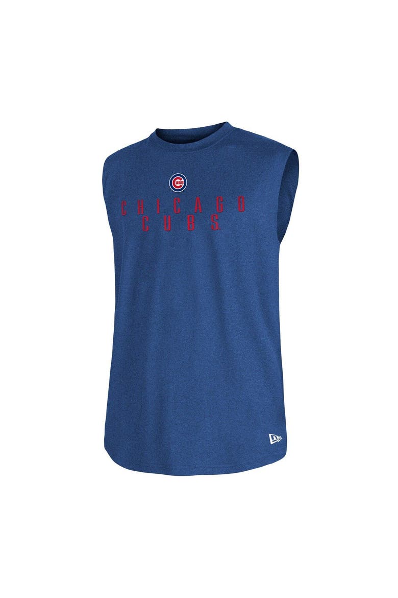 Men's New Era Heather Royal Chicago Cubs Team Muscle Tank Top, Alternate, color, Royal