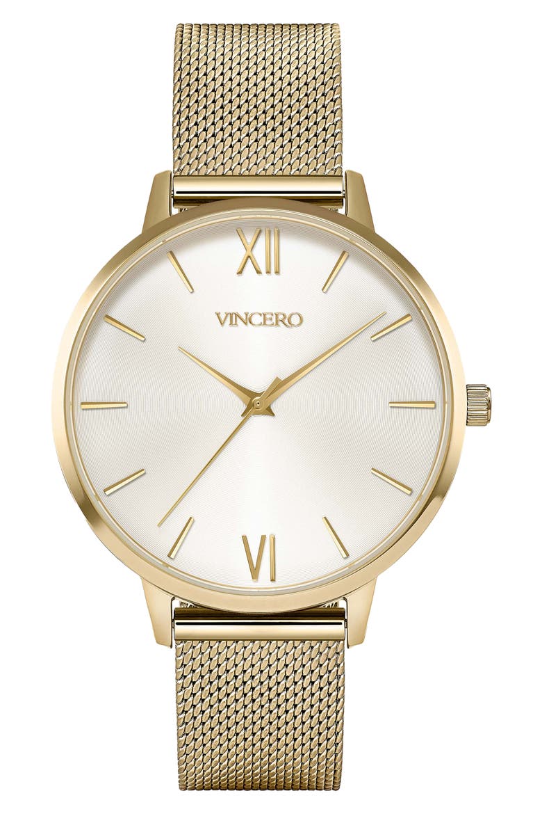 Eros Mesh Strap Watch, 38mm, Main, color, MESH GOLD SATIN