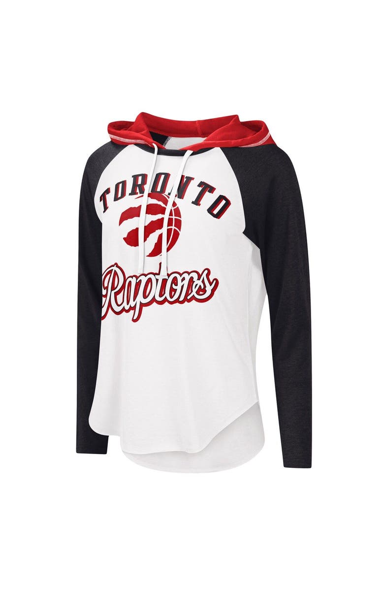 G-III 4HER BY CARL BANKS Women's G-III 4Her by Carl Banks White Toronto Raptors MVP Raglan Hoodie Long Sleeve T-Shirt, Alternate, color, White