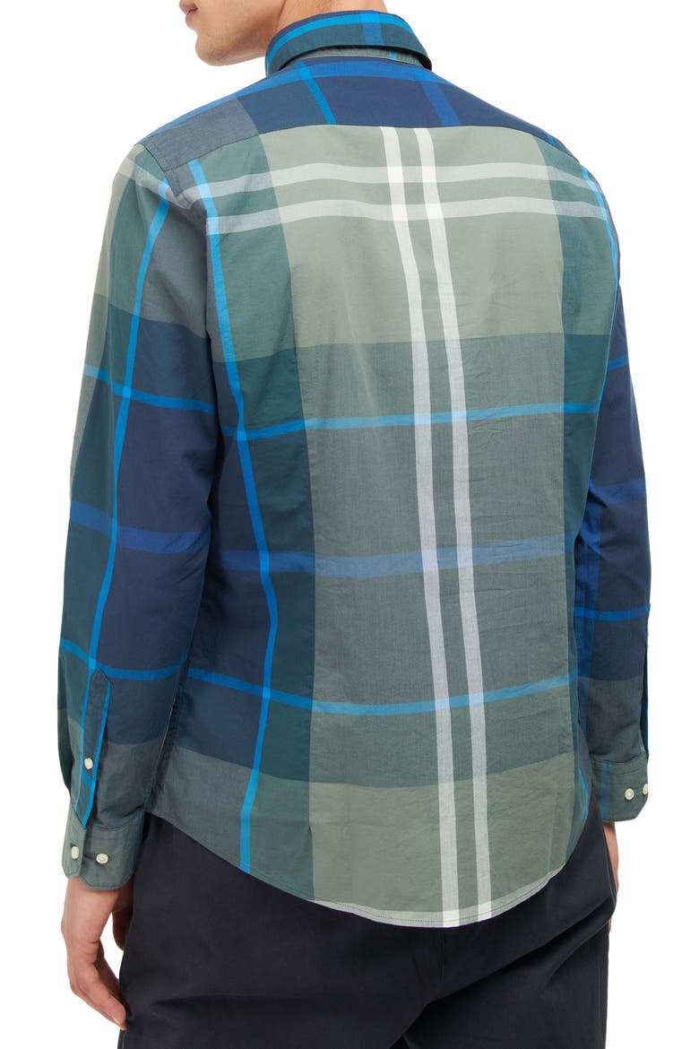 Harris Tailored Fit Plaid Cotton Button-Down Shirt, Alternate, color, KIELDER BLUE TARTAN