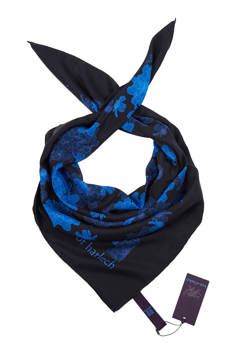 Sofia Silk Scarf, Alternate, color, Softbloom Navy