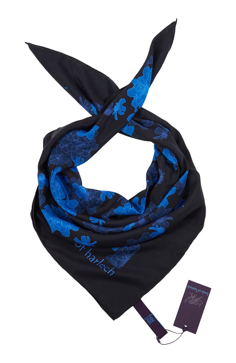 Lords of Harlech Sofia Silk Scarf, Alternate, color, Softbloom Navy