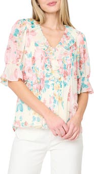 GIBSONLOOK Khloe Ruffles Button-Up Shirt