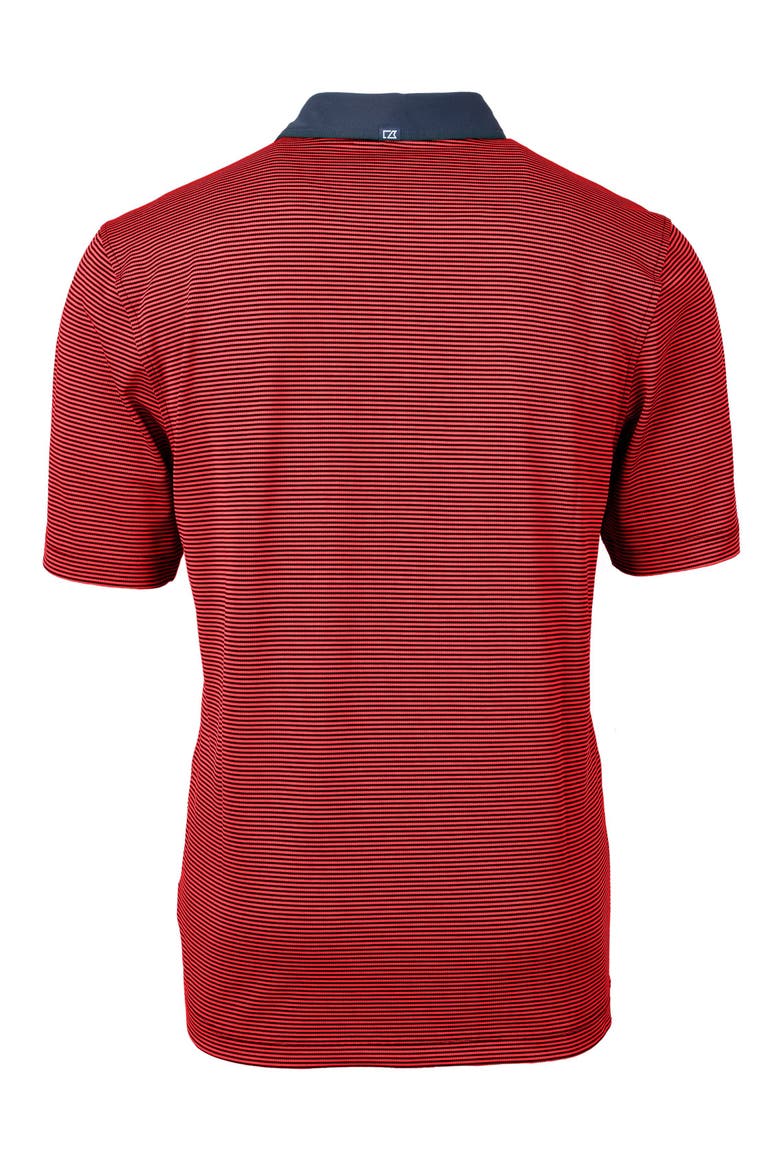 Virtue Micro Stripe Polo, Alternate, color, RED/ NAVY BLUE