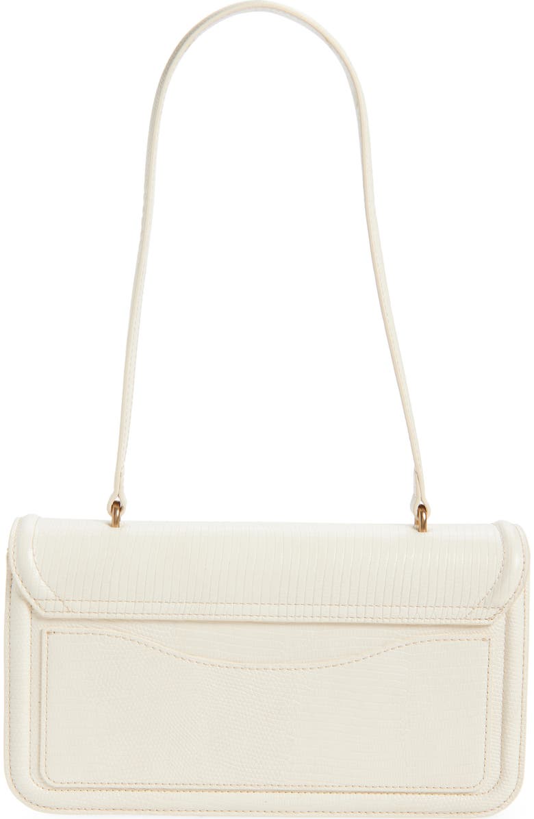 Sam Edelman Loraine Flap Embossed Faux Leather Shoulder Bag, Alternate, color, Ivory