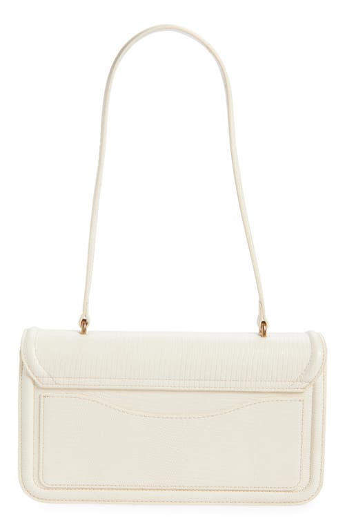 Sam Edelman Loraine Flap Embossed Faux Leather Shoulder Bag In White