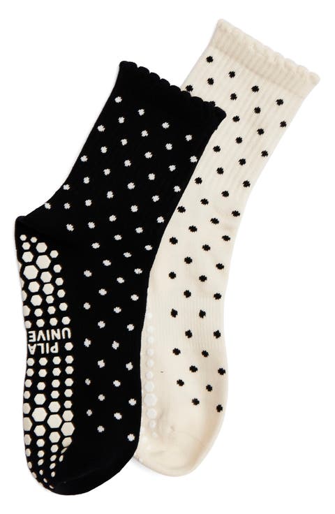 The Parisian Girl Assorted 2-Pack Nonslip Grip Quarter Socks