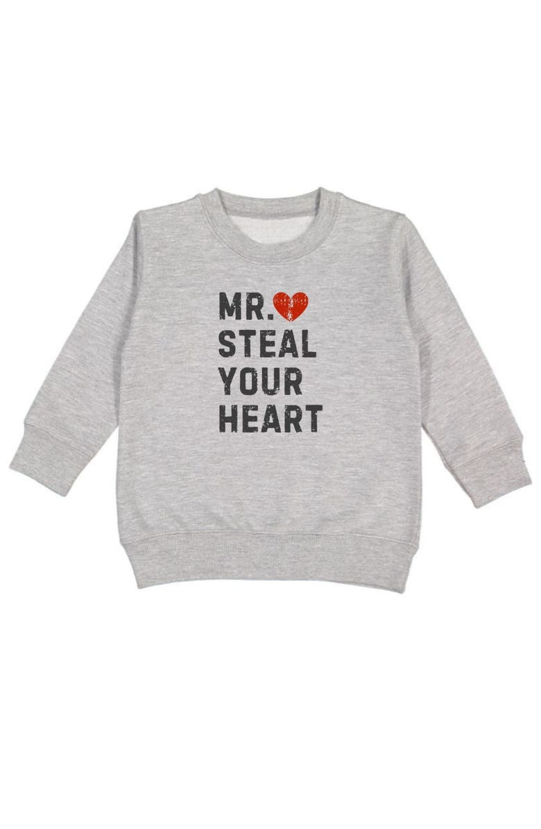 Sweet Wink Mr. Steal Your Heart Valentine's Day Sweatshirt, Main, color, 