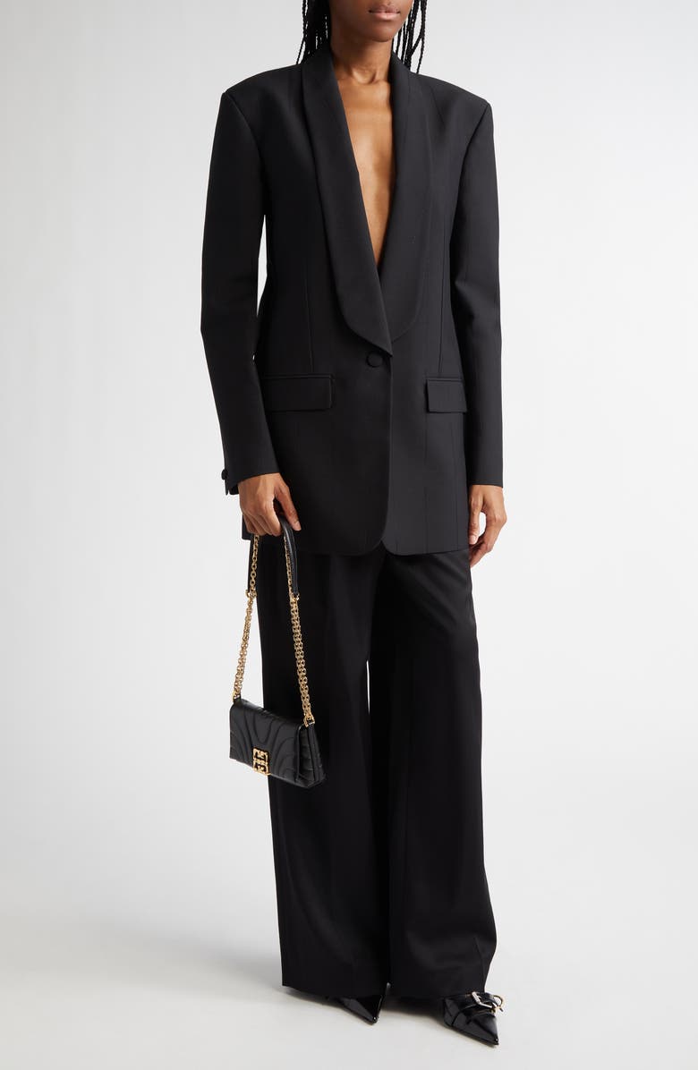 Givenchy Pleated Wool Twill Pants, Alternate, color,