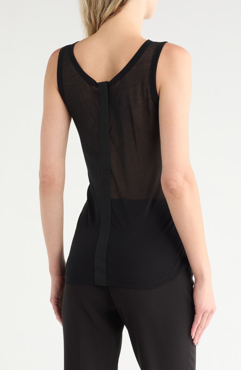 Helmut Lang Reversible Sheer Cotton Tank Top, Alternate, color, Black