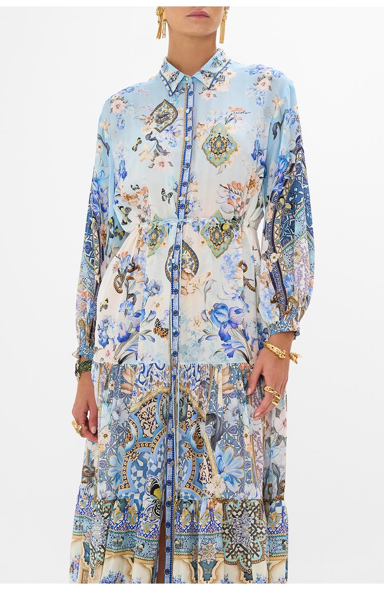 Camilla TIERED LONG SHIRT DRESS AL MANIAL PALACE MEMOIRS, Alternate, color, 