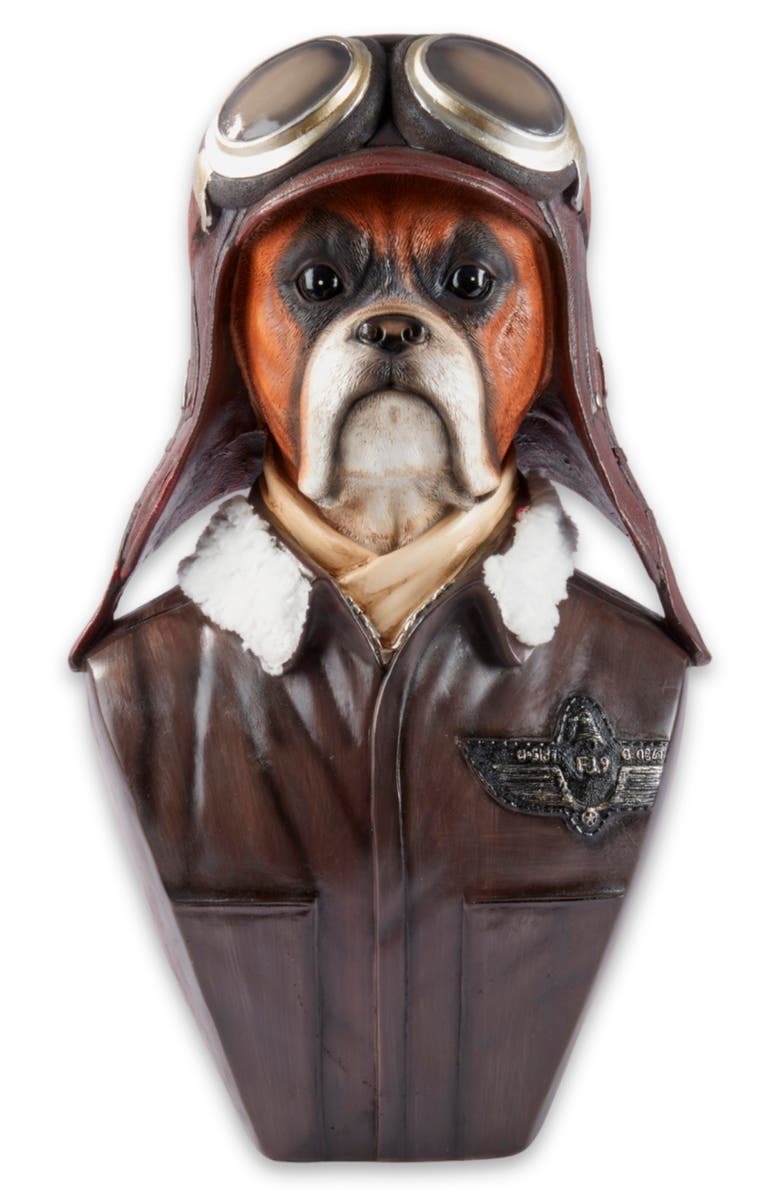 Bey-Berk Pilot Dog Decoration, Alternate, color, Brown