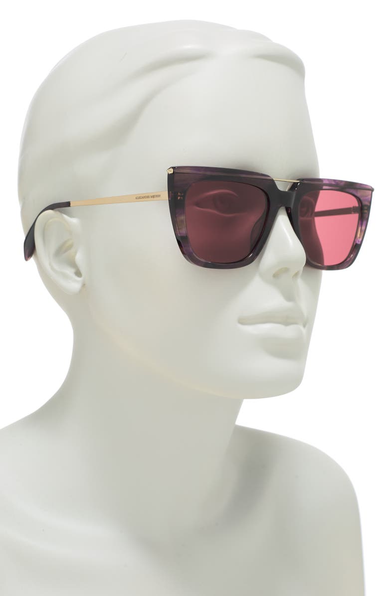 McQueen Alexander McQueen 54mm Square Sunglasses, Alternate, color,