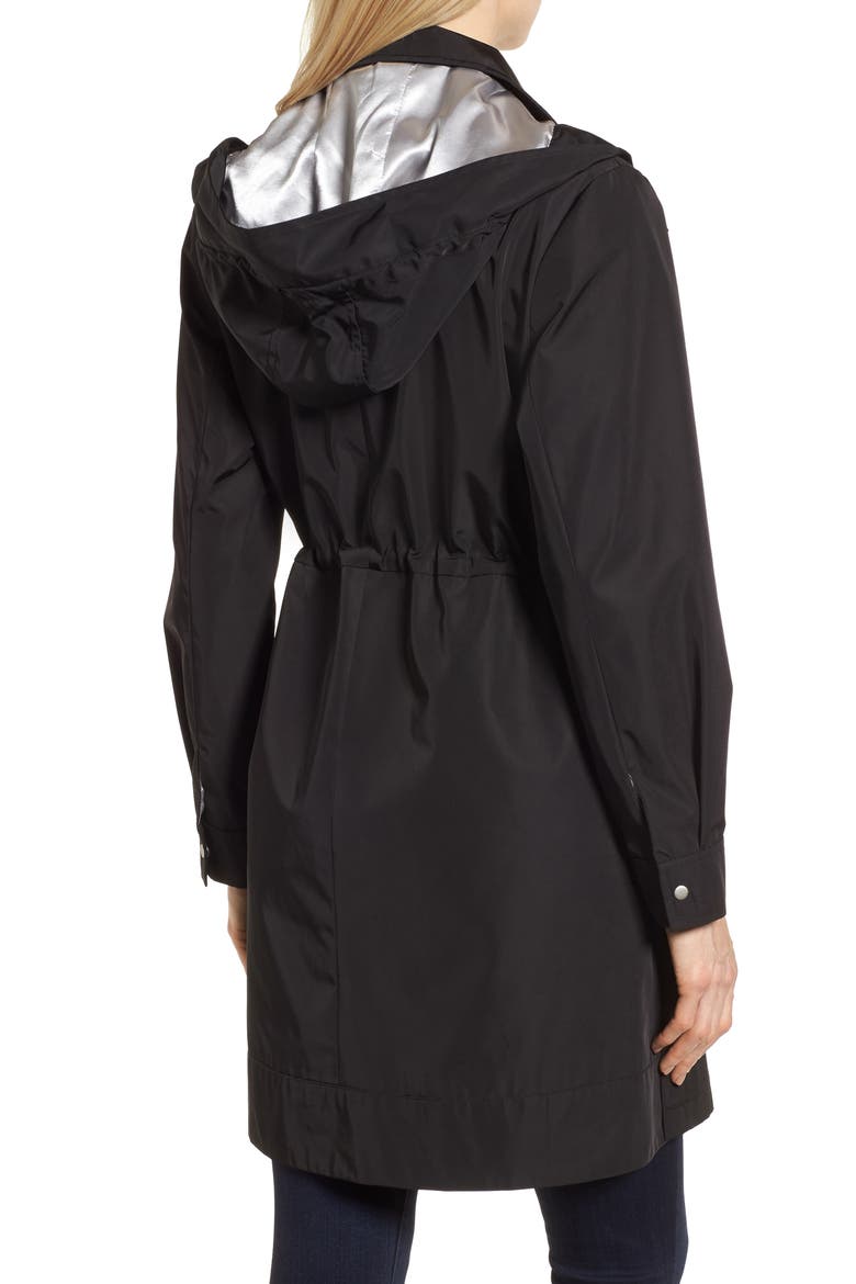 Tech Hooded Trench Coat, Alternate, color, BLACK