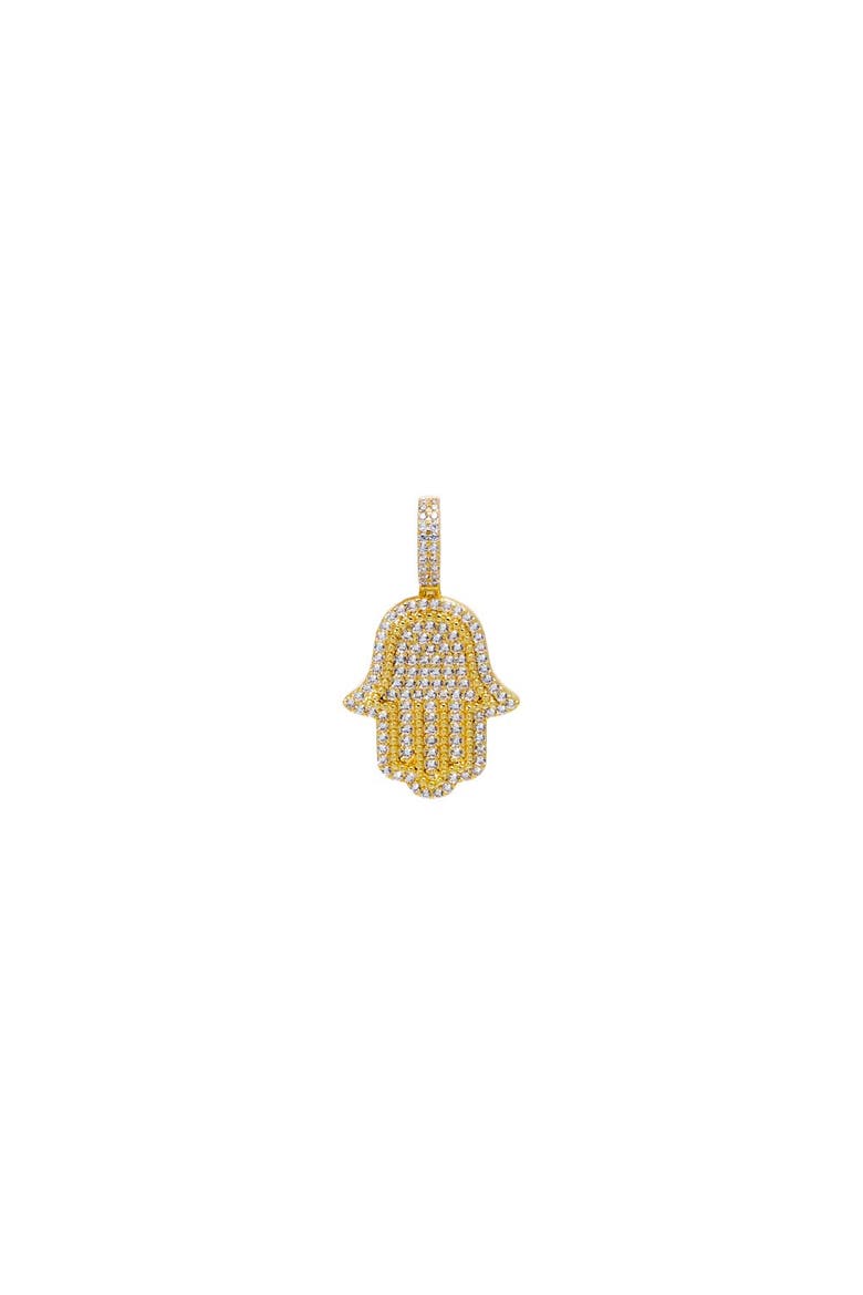 CZ Pave Hamsa Pendant Charm, Main, color, Gold