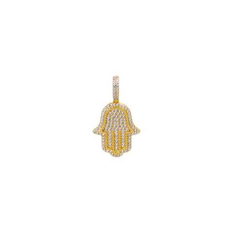 CZ Pave Hamsa Pendant Charm