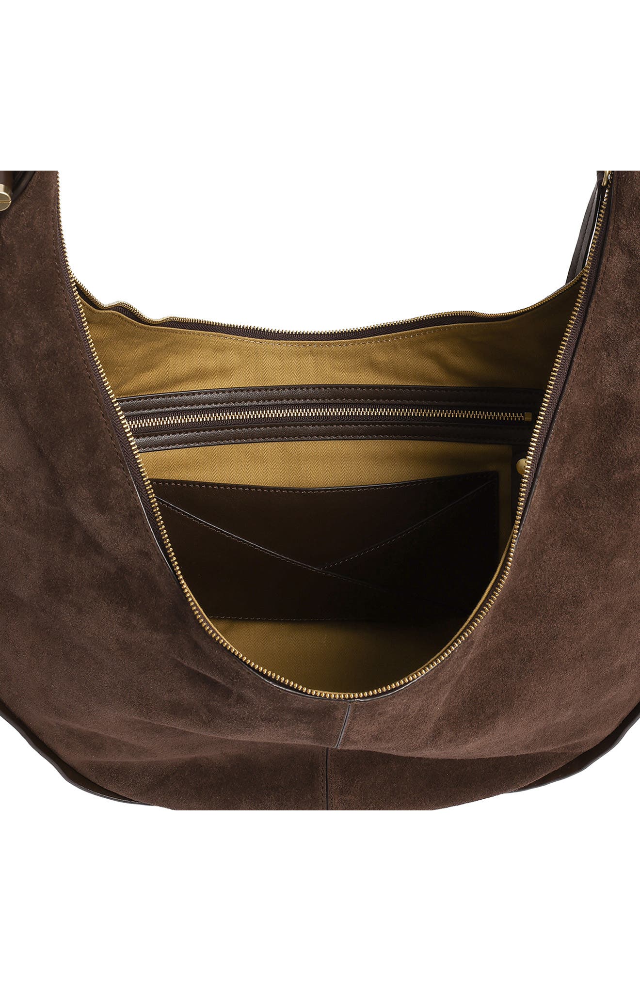 Highline Leather Banana Hobo, Alternate, color, CHOCOLATE