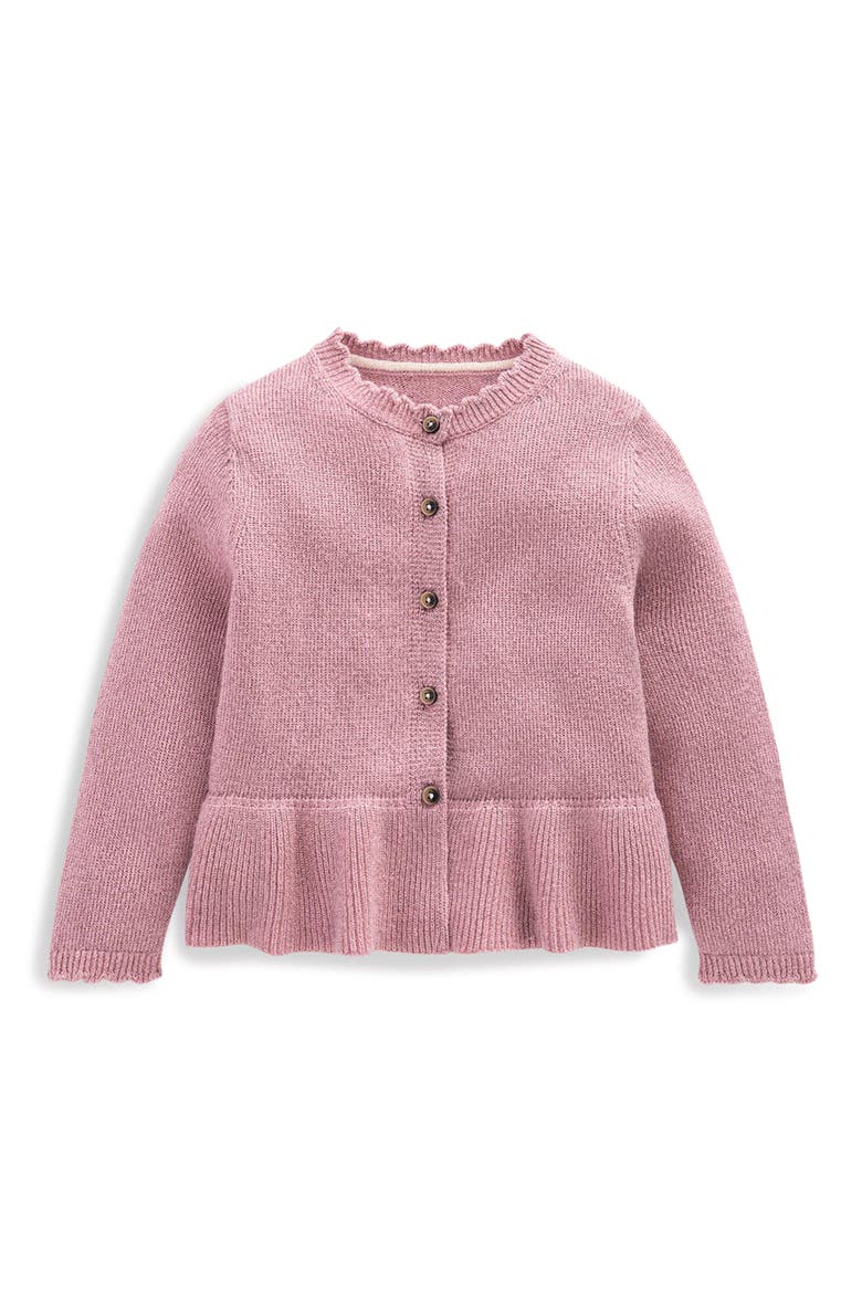 Kids' Sparkle Peplum Cardigan, Main, color, ROSE SPARKLE
