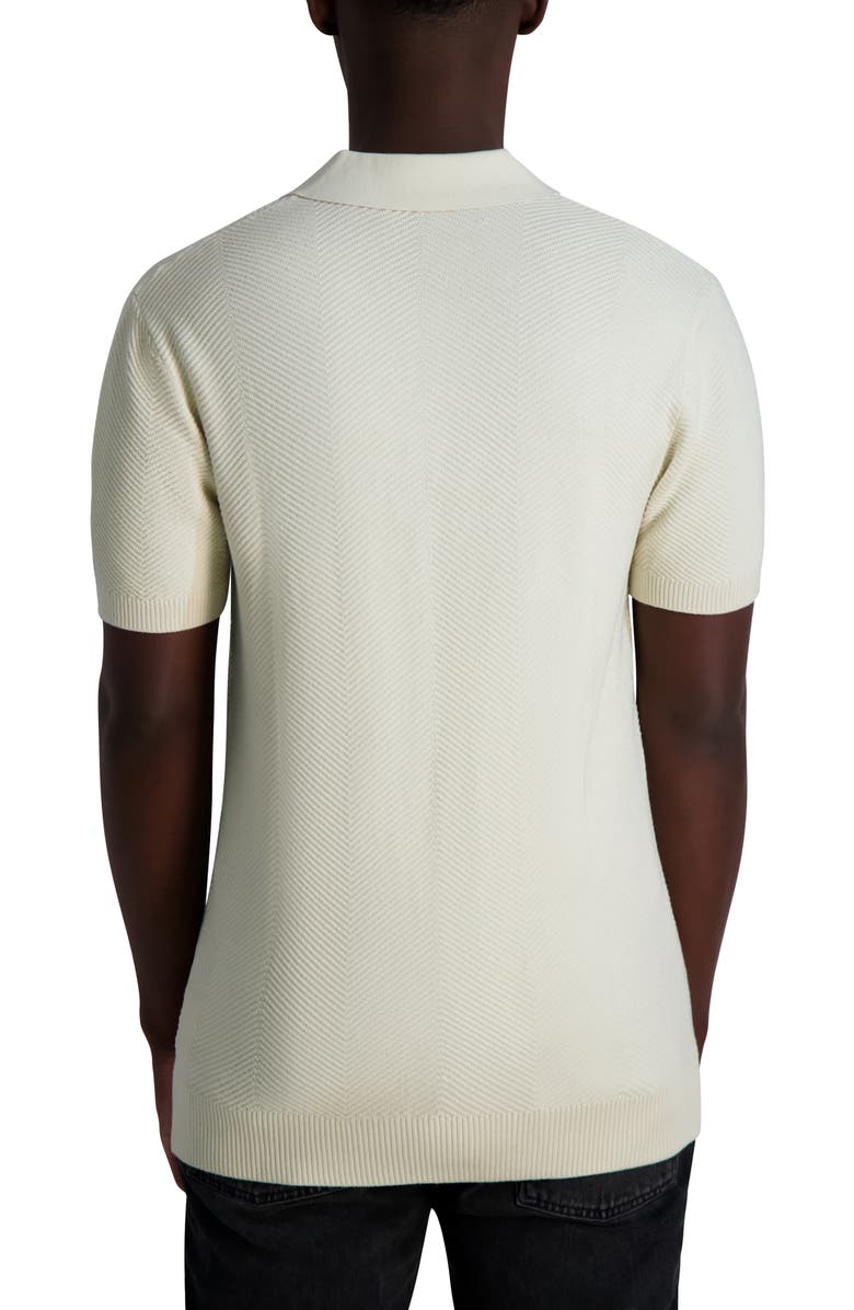 KARL LAGERFELD PARIS Chevron Textured Johnny Collar Polo, Alternate, color,