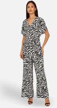 Yumi Zebra Print Relaxed Jumpsuit