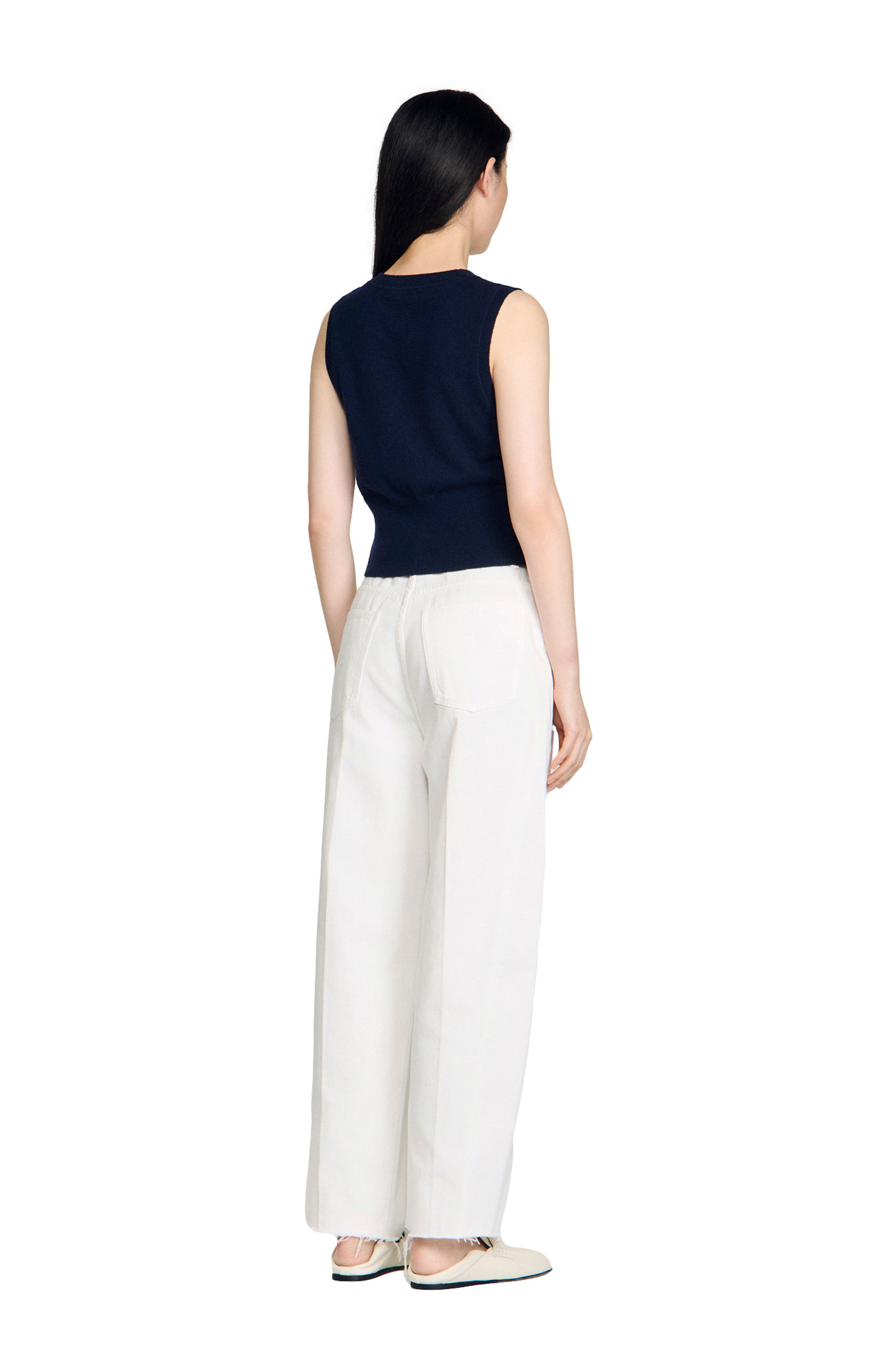 Cropped stripy wool-cashmere sweater - image 2
