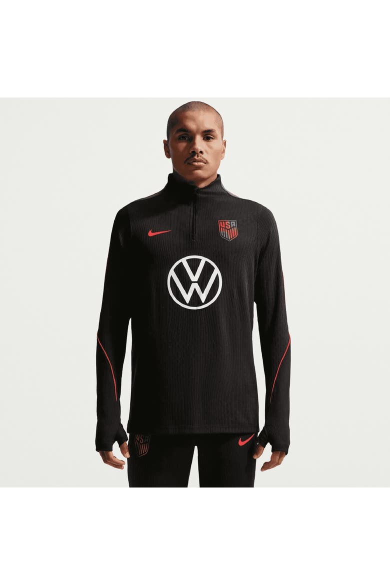 Men's Nike Black USMNT 2026 Strike Elite Dri-FIT ADV Long Sleeve Quarter-Zip Drill Top, Main, color, Black