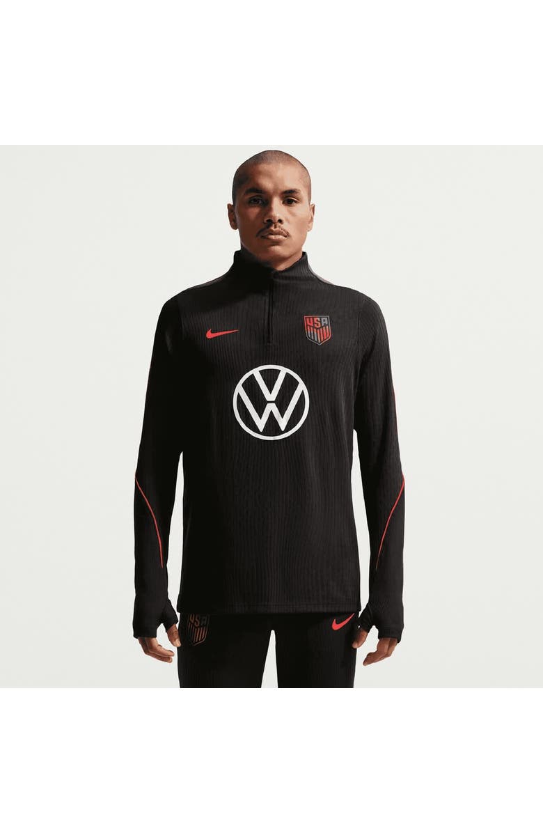 Nike Men's Nike Black USMNT 2026 Strike Elite Dri-FIT ADV Long Sleeve Quarter-Zip Drill Top, Main, color, Black