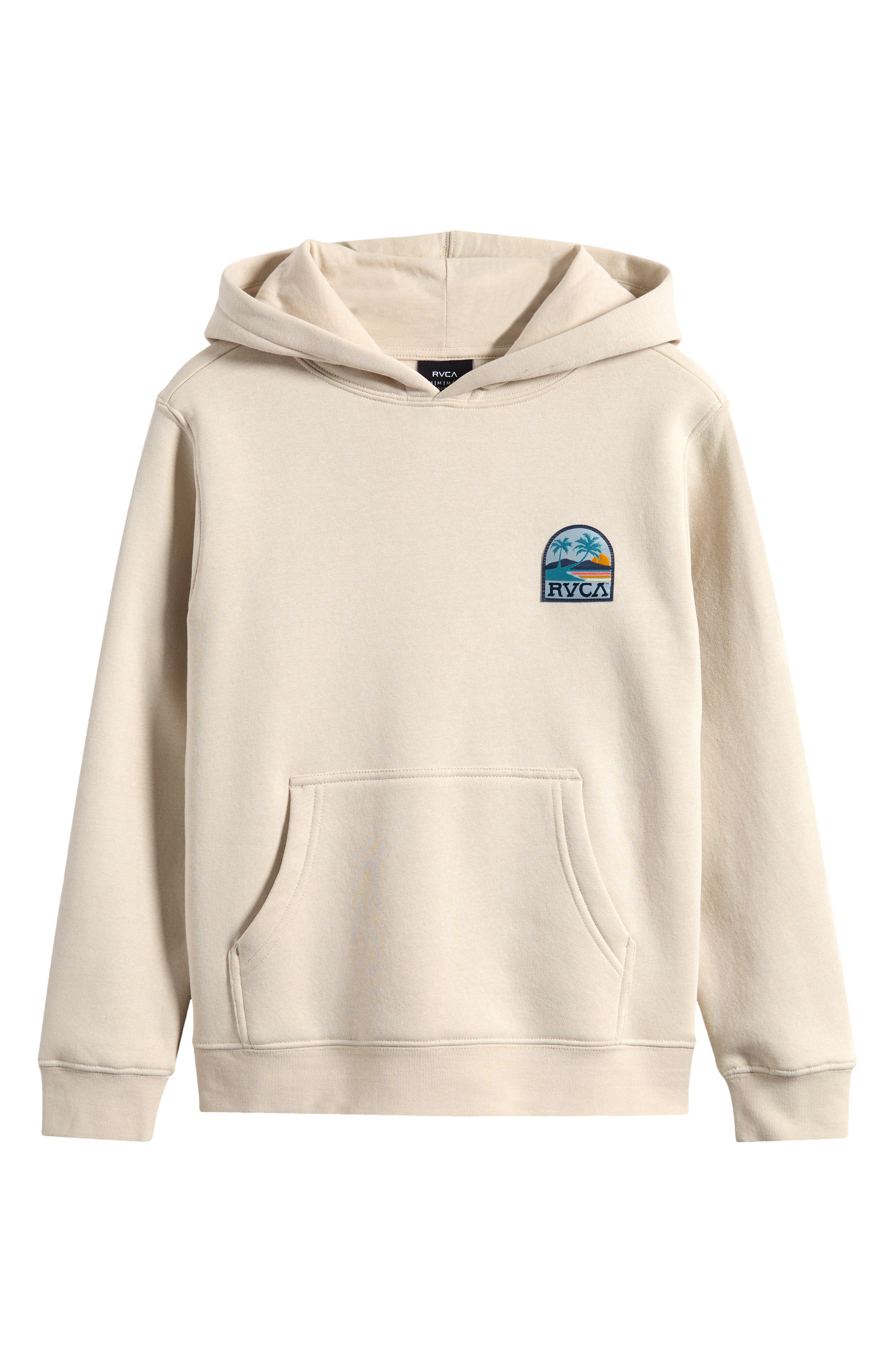 RVCA Kids' Sunny Days Graphic Hoodie in Silver Bleach 