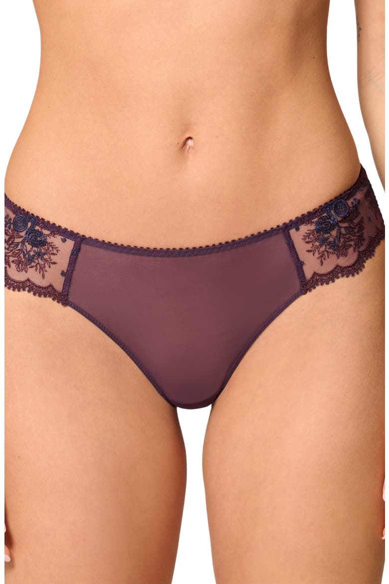 Intrigue Floral Embroidered Tanga, Main, color, FIG