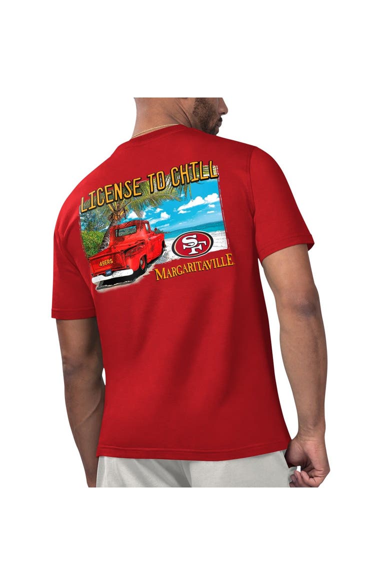 Men's Margaritaville Scarlet San Francisco 49ers Licensed to Chill T-Shirt, Alternate, color, Scarlet