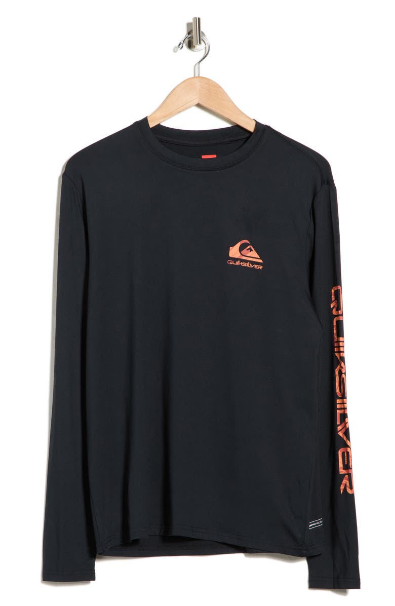 Quiksilver Prow Floral Logo Sun Shirt, Main, color, Black