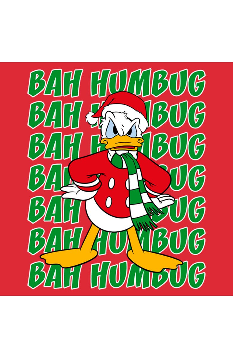 Mickey & Friends Men's Mickey & Friends Christmas Donald Duck Bah Humbug  Graphic T-Shirt, Alternate, color, Red Heather