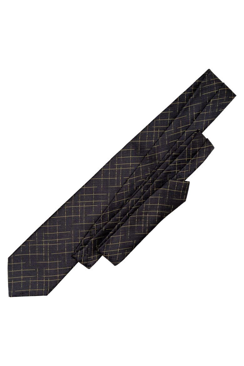 Morandi - Silk Jacquard Tie for Men, Alternate, color, Black