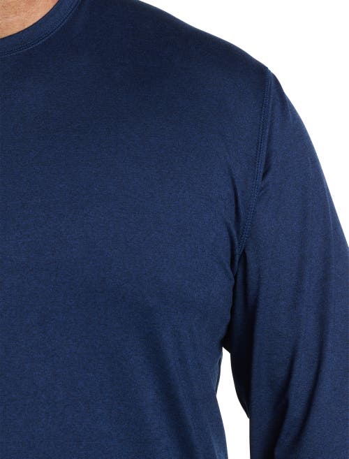 Harbor Bay By Dxl Colder Weather Level 2 Performance Thermal T-shirt In Blue Marled