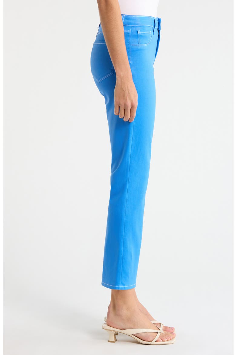 Tati High Waist Coated Crop Micro Bootcut Jeans, Alternate, color, REGATTA BLUE/ WHITE