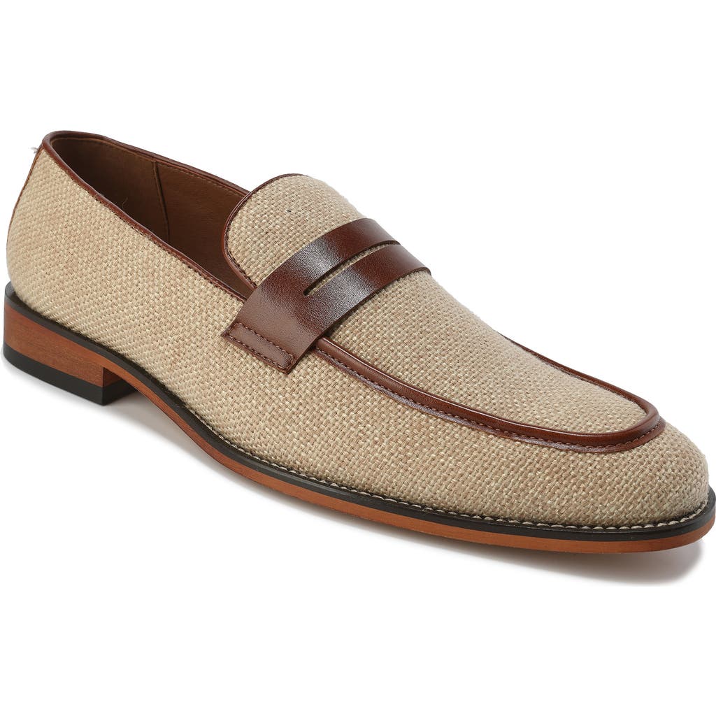 Gino Vitale Moc Toe Penny Slip-on Loafer In Natural