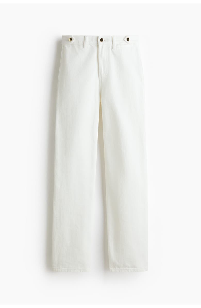 H&M Straight high jeans, Alternate, color, White