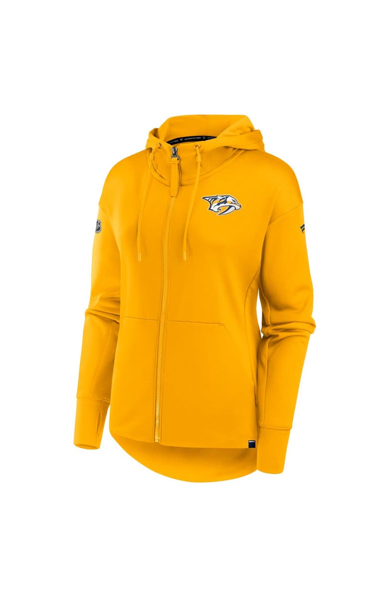 FANATICS Women's Fanatics Branded  Gold Nashville Predators Authentic Pro Scuba Full-Zip Hoodie, Alternate, color, 
