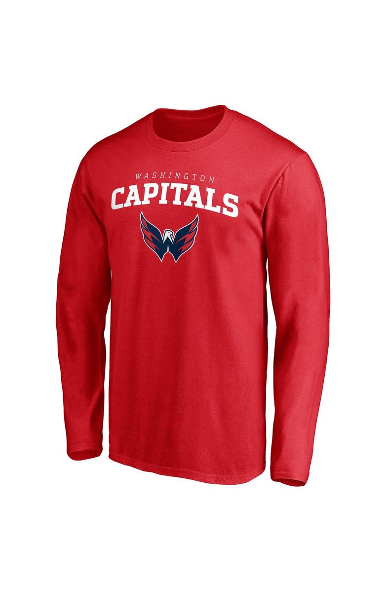 FANATICS Men's Fanatics Branded Red Washington Capitals Team Logo Lockup Long Sleeve T-Shirt, Alternate, color, 