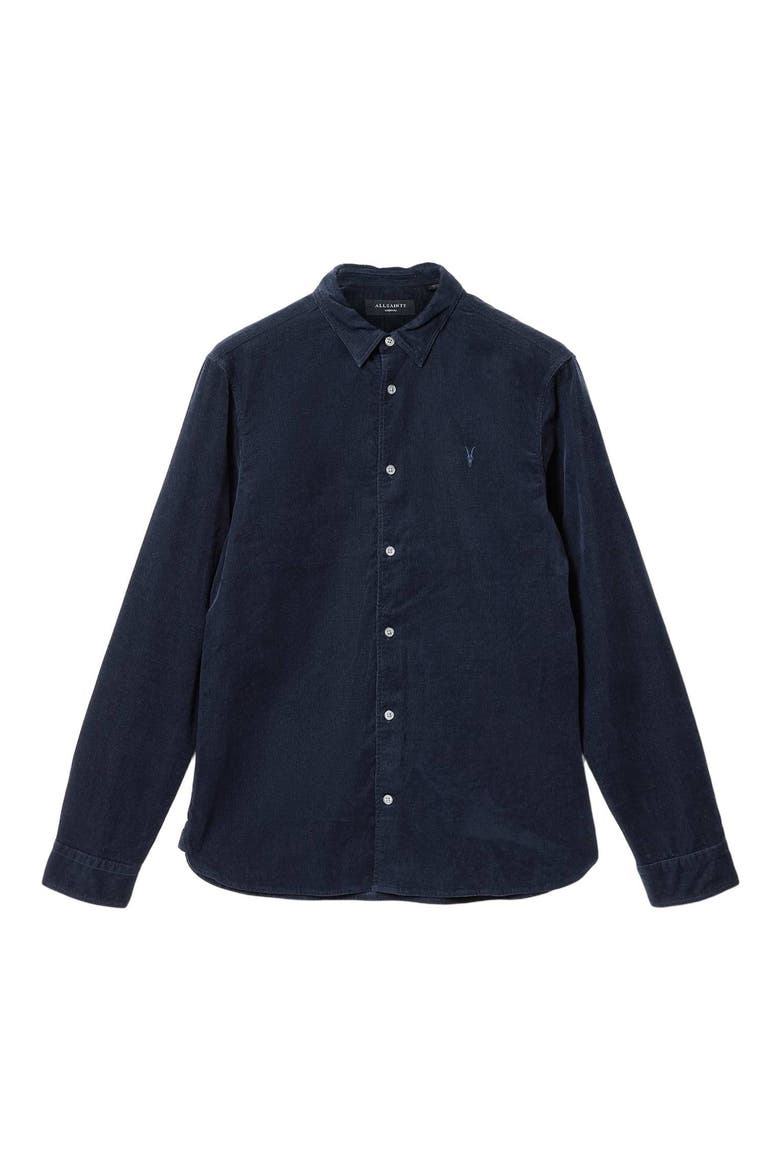 Birchwood Fine Wale Corduroy Button-Up Shirt, Alternate, color, SAPPHIRE BLUE