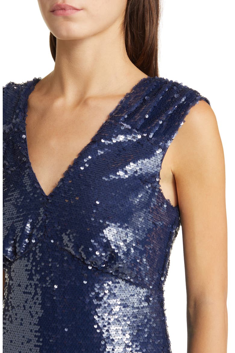 Konnie Sequin Midi Dress, Alternate, color, MIDNIGHT